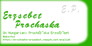 erzsebet prochaska business card